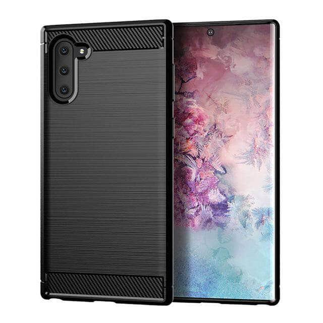 Samsung Galaxy Note 10 Plus Case Brushed Silicone Carbon Fiber Texture shockproo Back Cover - CaseBuddy