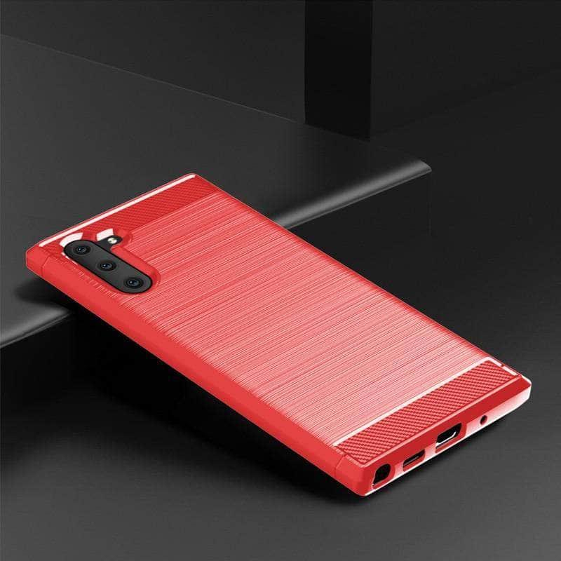 Samsung Galaxy Note 10 Plus Case Brushed Silicone Carbon Fiber Texture shockproo Back Cover - CaseBuddy
