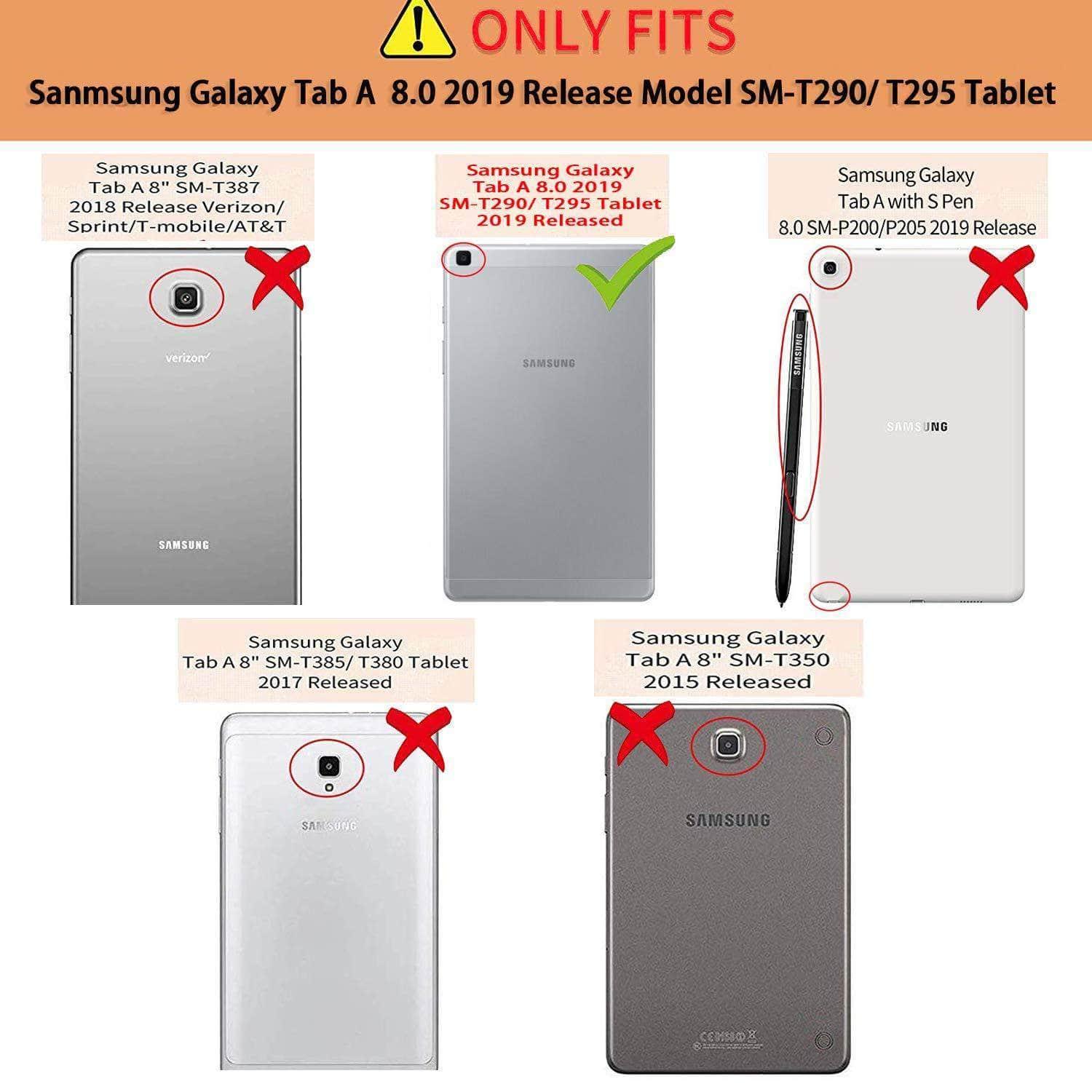 Samsung Galaxy Tab A 8.0 2019 Protective Case Auto Sleep Wake T290 T295 - CaseBuddy