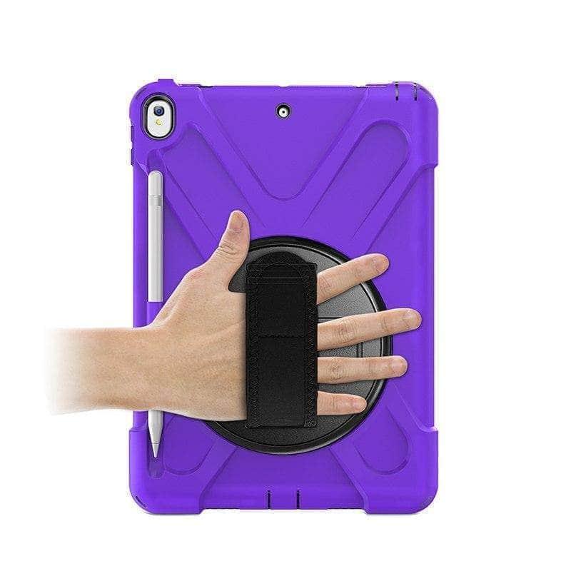 CaseBuddy Casebuddy Shockproof 360 Rotating Silicone Back Cover with Hand Strap Pen Slot iPad Air 3