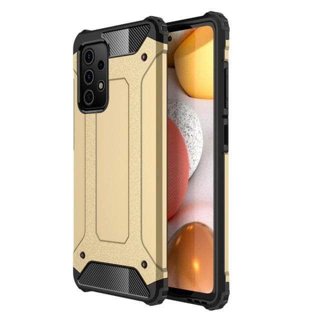 CaseBuddy Australia for Samsung A72 / Gold Shockproof Armor Galaxy A72 Silicone Back Cover