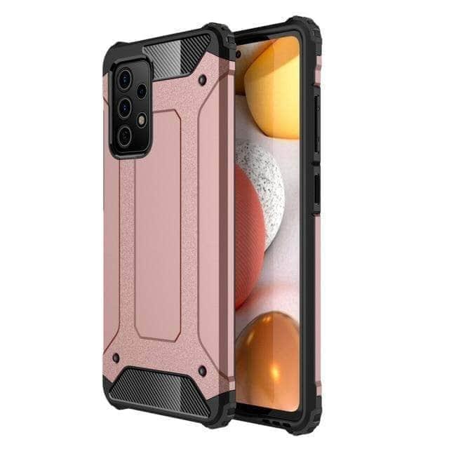 CaseBuddy Australia for Samsung A72 / Rose Gold Shockproof Armor Galaxy A72 Silicone Back Cover