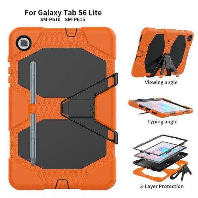 CaseBuddy Australia Casebuddy Orange / Tab S6 10.4 P610 Shockproof Heavy Duty Stand Case Galaxy Tab S6 Lite 10.4 P610 P615