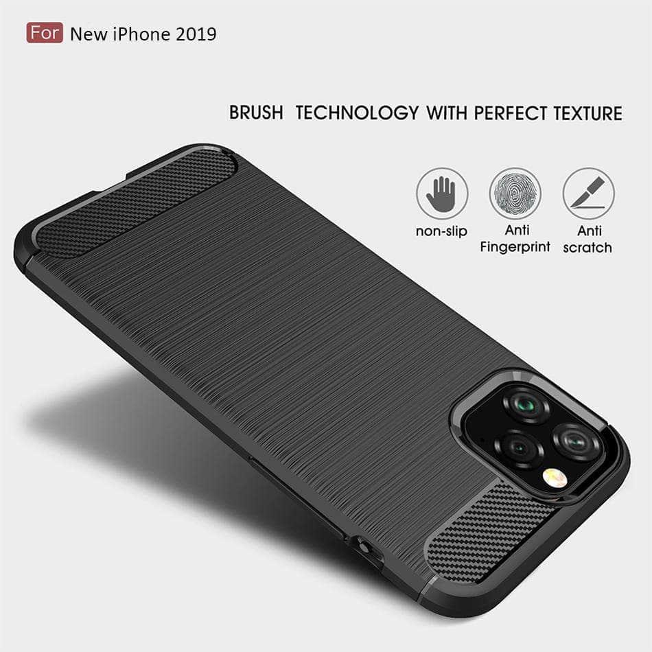 Silicone Case iPhone 11 Pro Max Carbon Fiber Looks - CaseBuddy