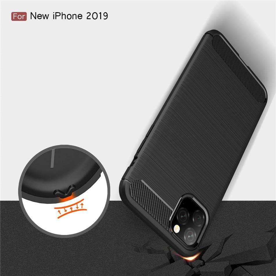 Silicone Case iPhone 11 Pro Max Carbon Fiber Looks - CaseBuddy