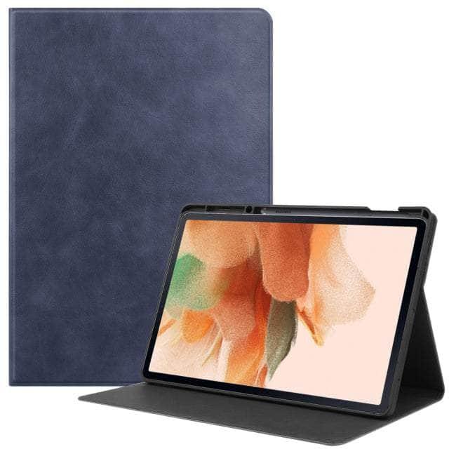 CaseBuddy Australia Casebuddy blue / Tab S8 Plus Smart Tab S8 Plus X800 Protective Magnetic Adsorption Cowhide Leather Case