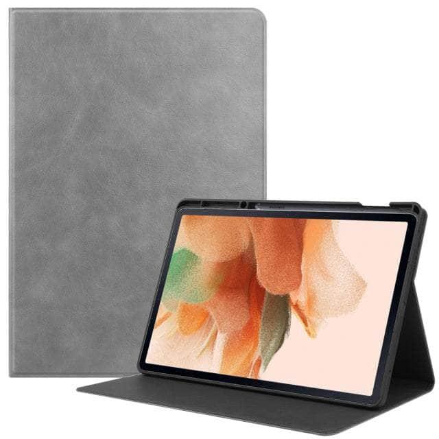 CaseBuddy Australia Casebuddy gray / Tab S8 Plus Smart Tab S8 Plus X800 Protective Magnetic Adsorption Cowhide Leather Case