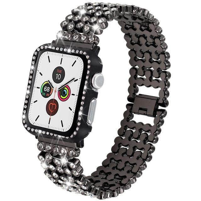 Stainless Steel Bracelet Diamond Case Apple Watch 6 5 4 3 2 SE 44/42/40/38 - CaseBuddy
