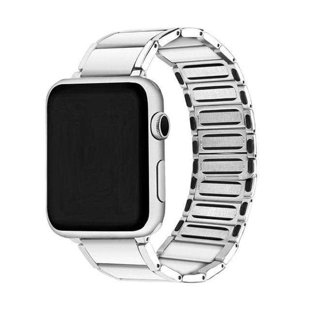 CaseBuddy Australia Casebuddy Silver / iWatch 44mm Stainless Steel Strap Apple Watch 2 3 4 5 6  38/40/42/44 Magnetic Loop