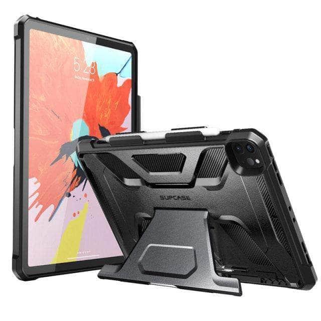 CaseBuddy Australia Casebuddy Black SUPCASE iPad Pro 12.9 Case 2021 UB Full-Body Rugged Rubber Kickstand Cover