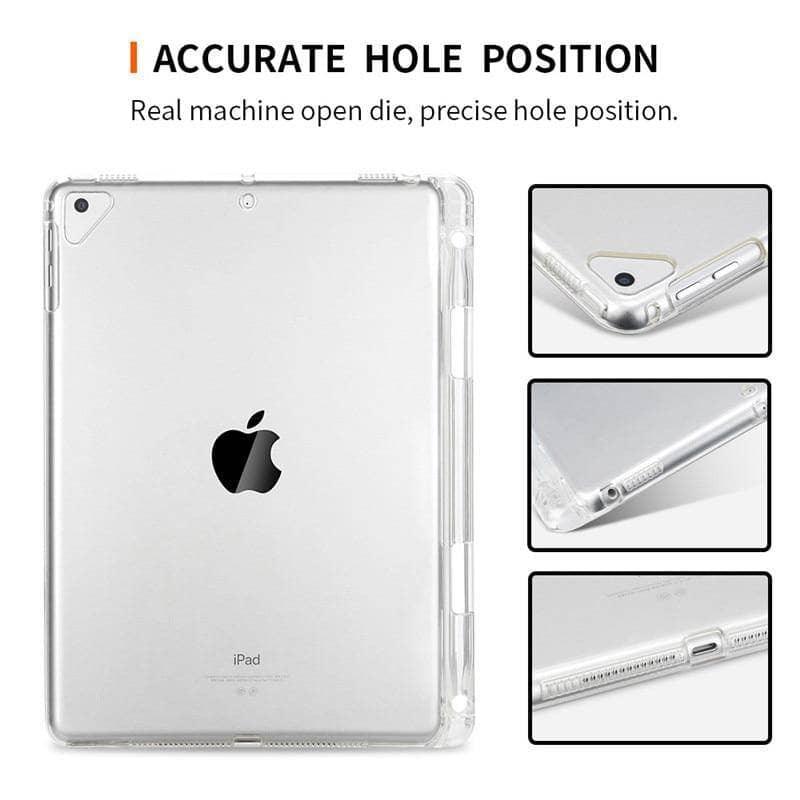 TPU Soft Case For iPad Air 3 10.5 2019 Slim Silicone Transparent Back Cover Pencil Holder - CaseBuddy
