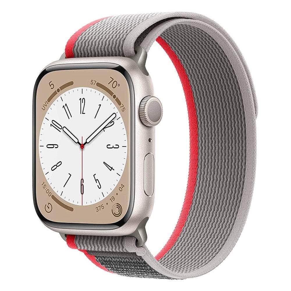 Casebuddy red gray / 38mm 40mm 41mm Trail Loop Apple Watch Band