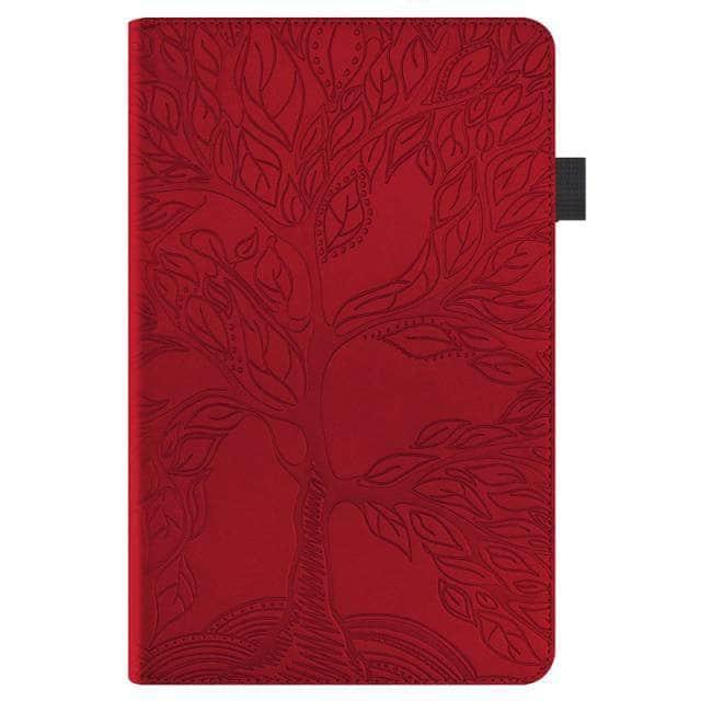CaseBuddy Australia Casebuddy Red / For iPad 9 10.2 2021 Tree Embossed iPad 9 Folio Case