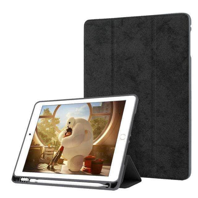 CaseBuddy Casebuddy Black Ultra Slim Flip Stand Leather Look Smart Cover Pen Holder iPad 9.7 Pro 9.7 Air Air2