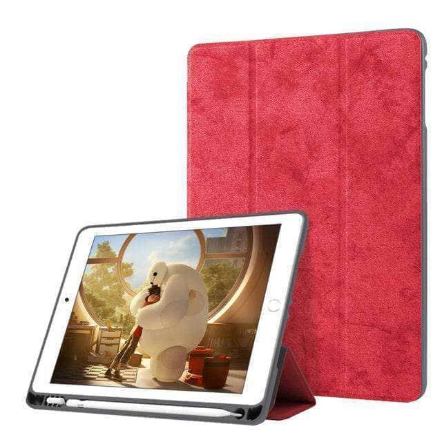 CaseBuddy Casebuddy rose red Ultra Slim Flip Stand Leather Look Smart Cover Pen Holder iPad 9.7 Pro 9.7 Air Air2