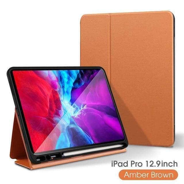 CaseBuddy Australia Casebuddy brown Ultra-thin Leather TPU Case iPad Pro 2020 12.9 Stand Cover
