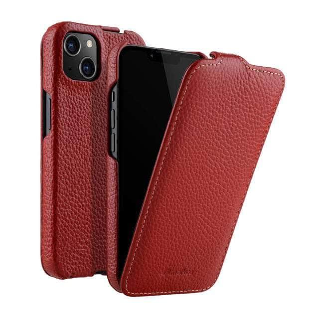 CaseBuddy Australia Casebuddy For iPhone 13 Pro / red Vertical Open Genuine iPhone 13 Pro Business Wallet Case