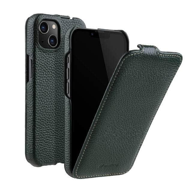 CaseBuddy Australia Casebuddy For iPhone 13 Pro / green Vertical Open Genuine iPhone 13 Pro Business Wallet Case