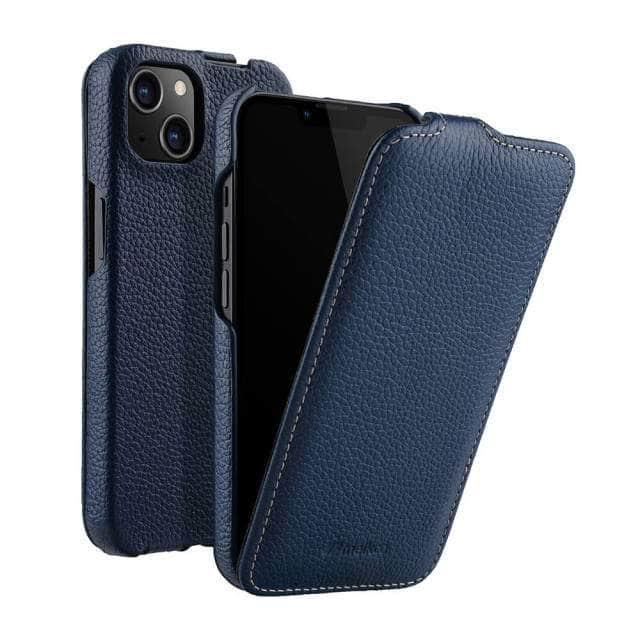 CaseBuddy Australia Casebuddy For iPhone 13 Pro / blue Vertical Open Genuine iPhone 13 Pro Business Wallet Case