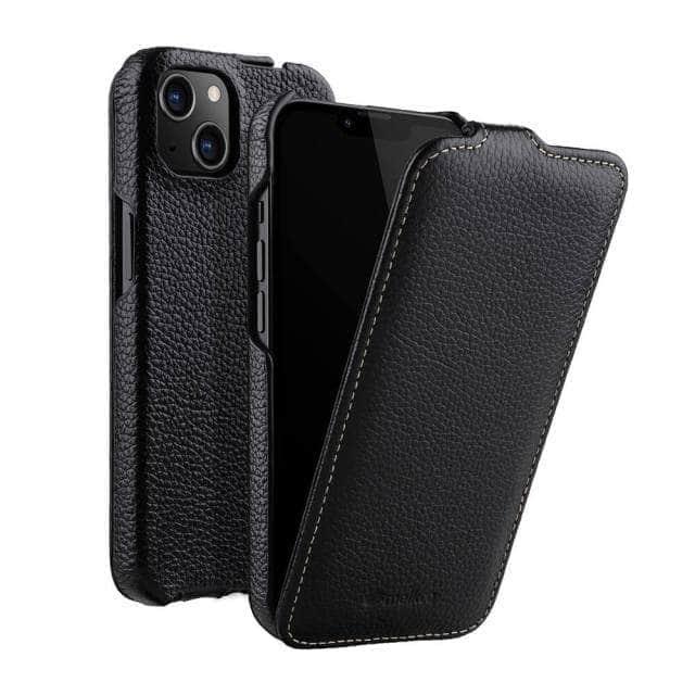CaseBuddy Australia Casebuddy For iPhone 13 Pro / black Vertical Open Genuine iPhone 13 Pro Business Wallet Case