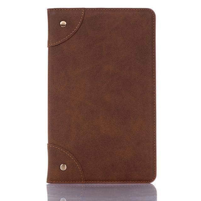 CaseBuddy Casebuddy Brown Vintage Book Cover Samsung Tab A 8.0 2019 PU Leather Wallet Card Slot Stand Case T290 T295