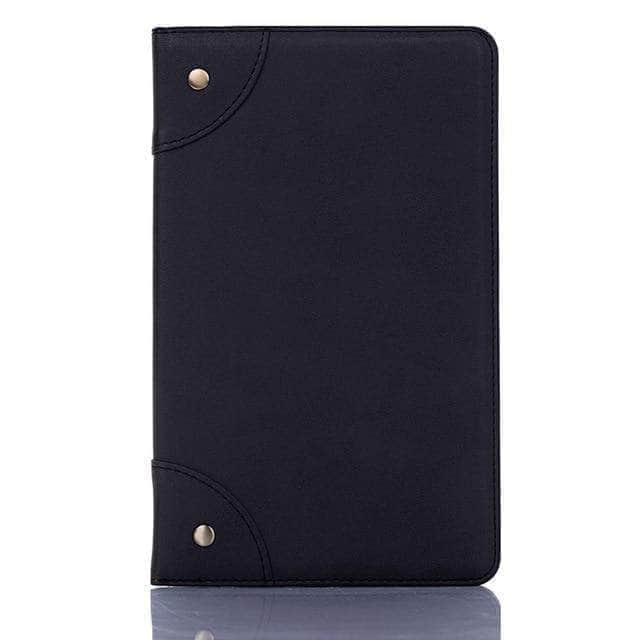 CaseBuddy Casebuddy Black Vintage Book Cover Samsung Tab A 8.0 2019 PU Leather Wallet Card Slot Stand Case T290 T295