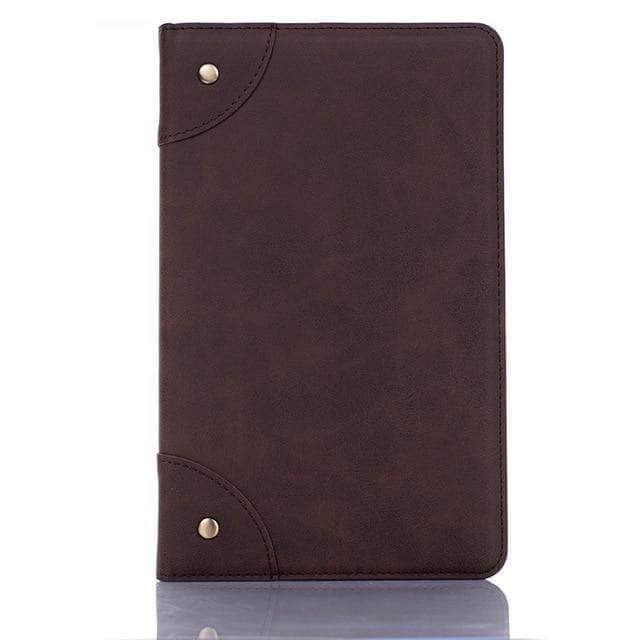 CaseBuddy Casebuddy Coffee Vintage Book Cover Samsung Tab A 8.0 2019 PU Leather Wallet Card Slot Stand Case T290 T295