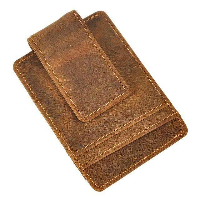 Vintage Genuine Leather Front Pocket Clamp