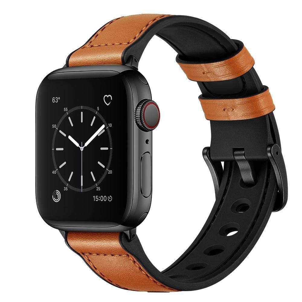 Wristband Apple Watch 6 5 4 3 2 1 SE 44/42/40/38 Leather Silicone Strap - CaseBuddy