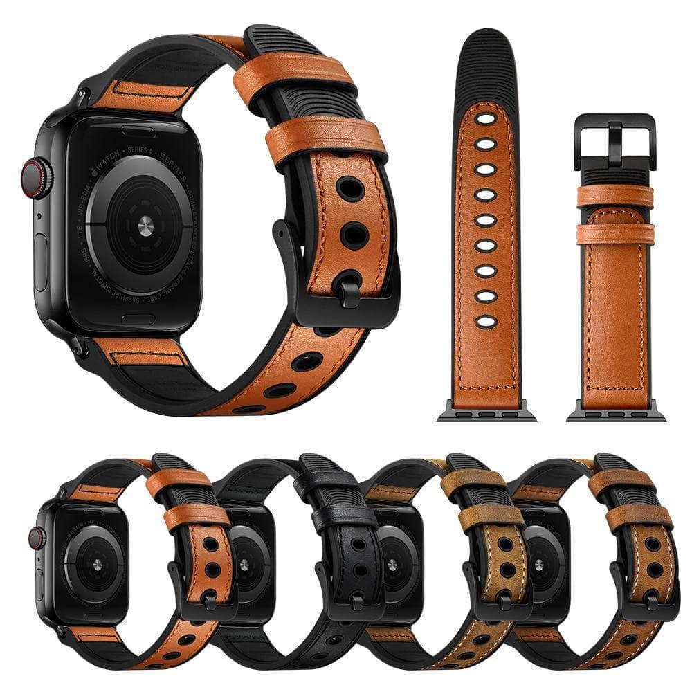 Wristband Apple Watch 6 5 4 3 2 1 SE 44/42/40/38 Leather Silicone Strap - CaseBuddy